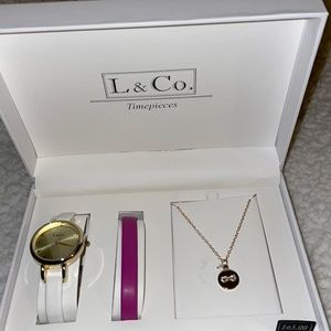 L&Co timepieces watch/necklace set